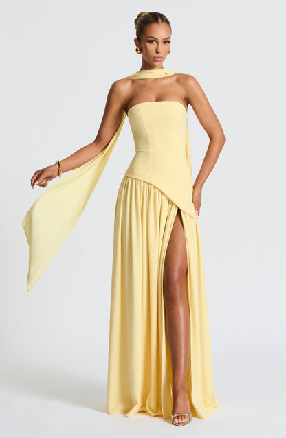 Serena | Abito Maxi Limone - vevaly.com
