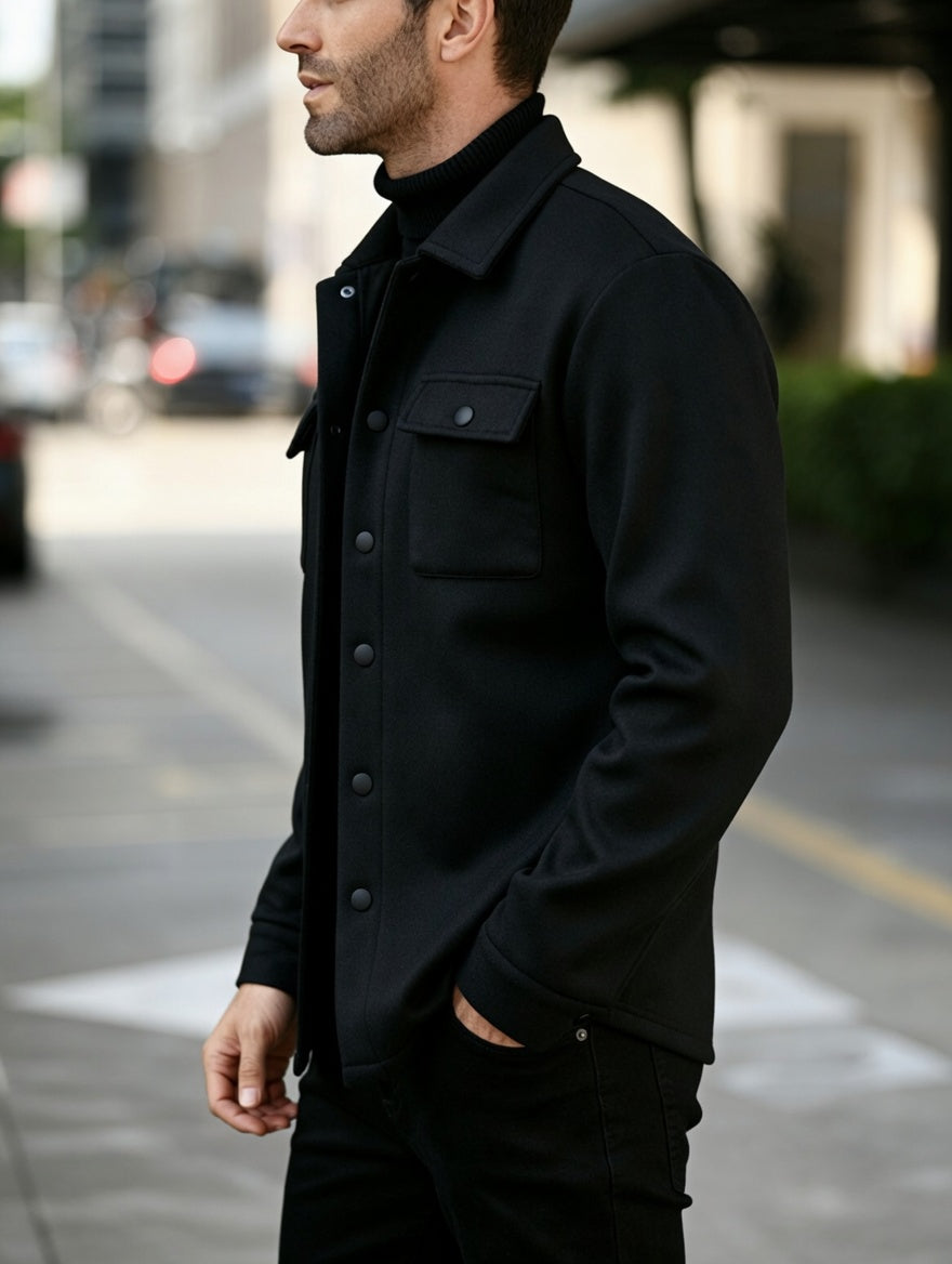 OVERSHIRT - ČERNÁ - vevaly.com