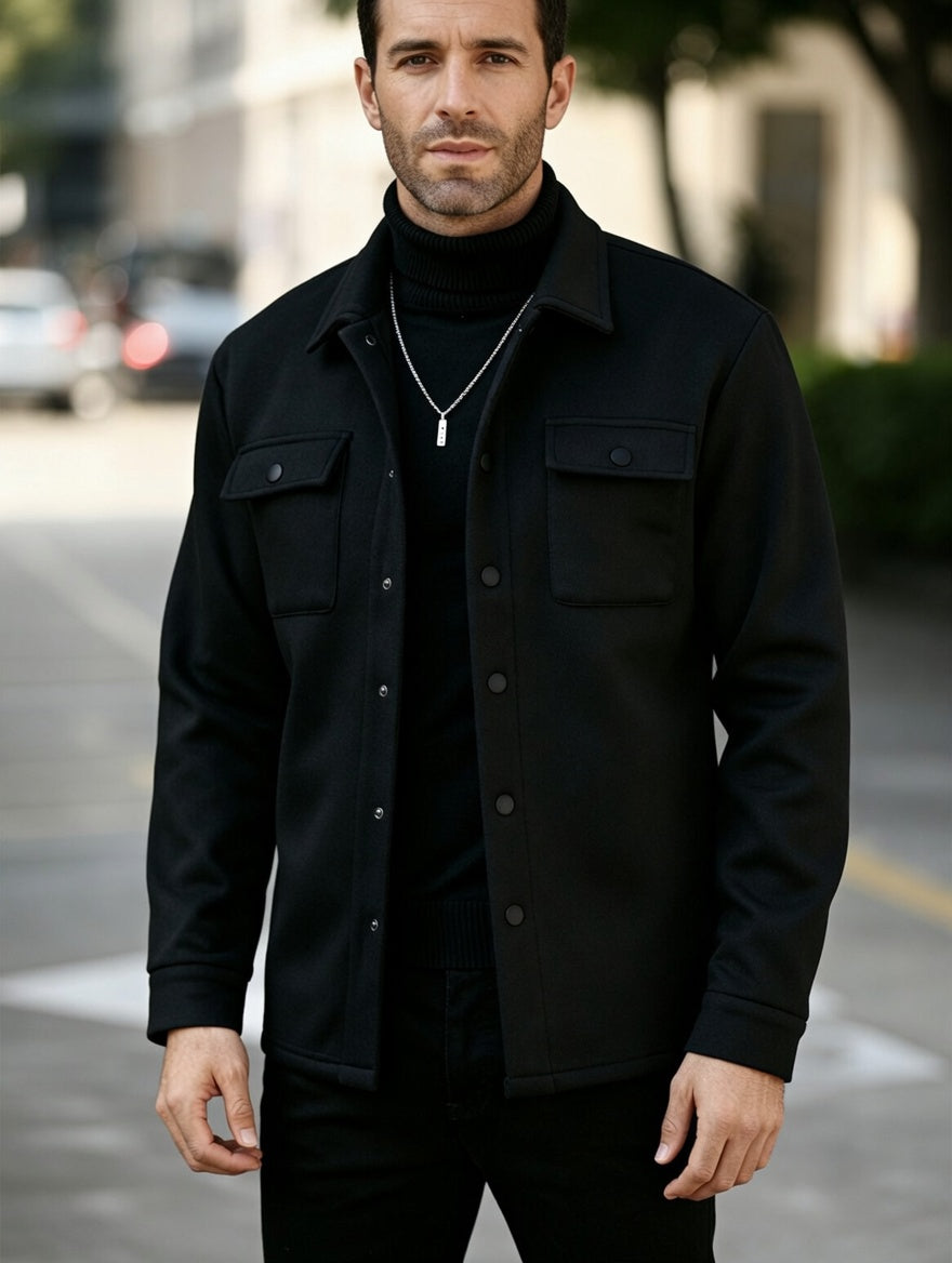 OVERSHIRT - ČERNÁ - vevaly.com