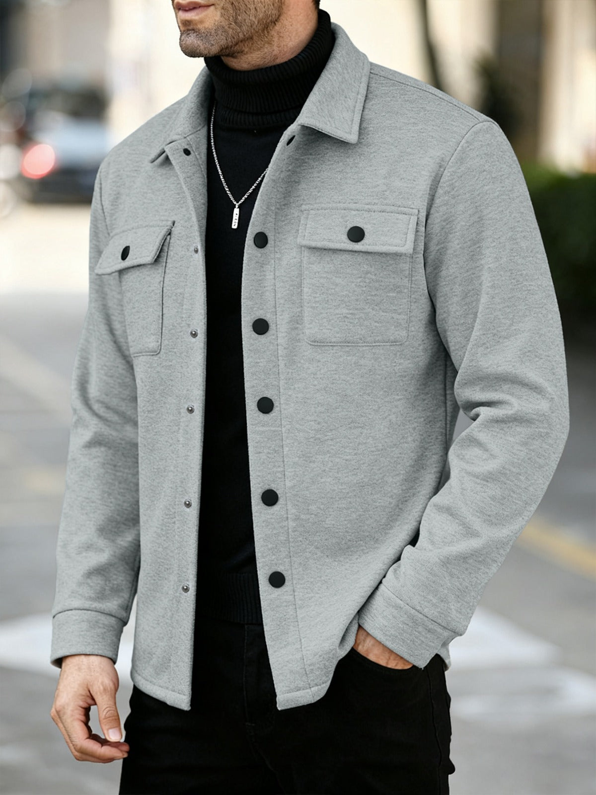 OVERSHIRT - SVĚTLE ŠEDÁ - vevaly.com