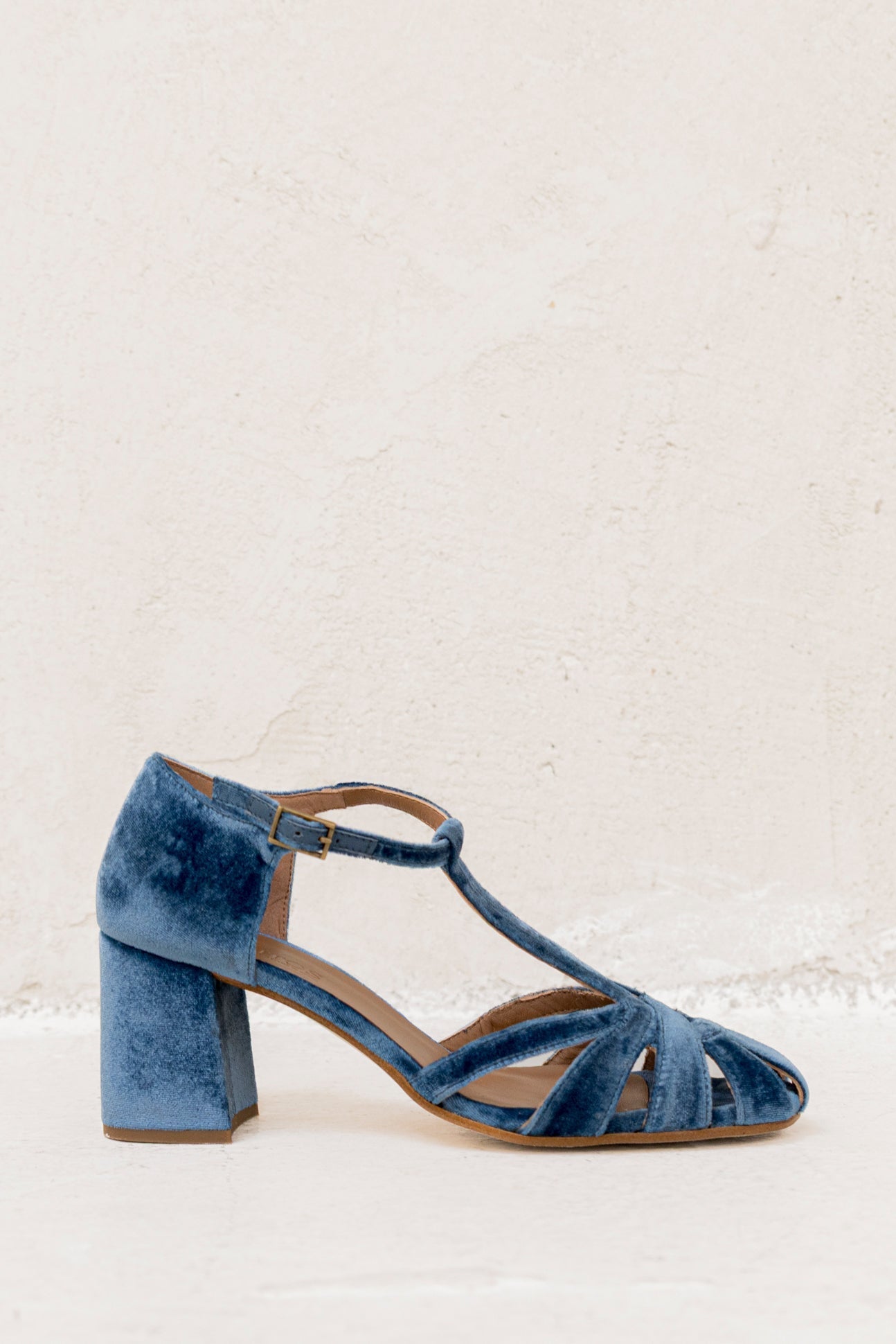 Roberta Velvet Indigo | Semišové sandály - vevaly.com